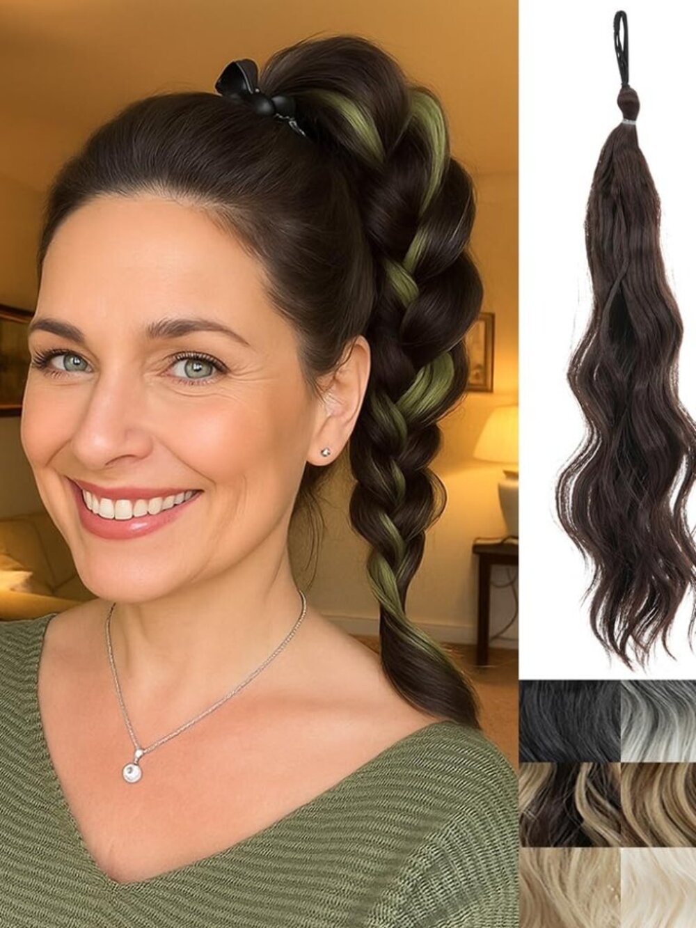 2 Piece Braid Wig Hair Piece Wavy N2303